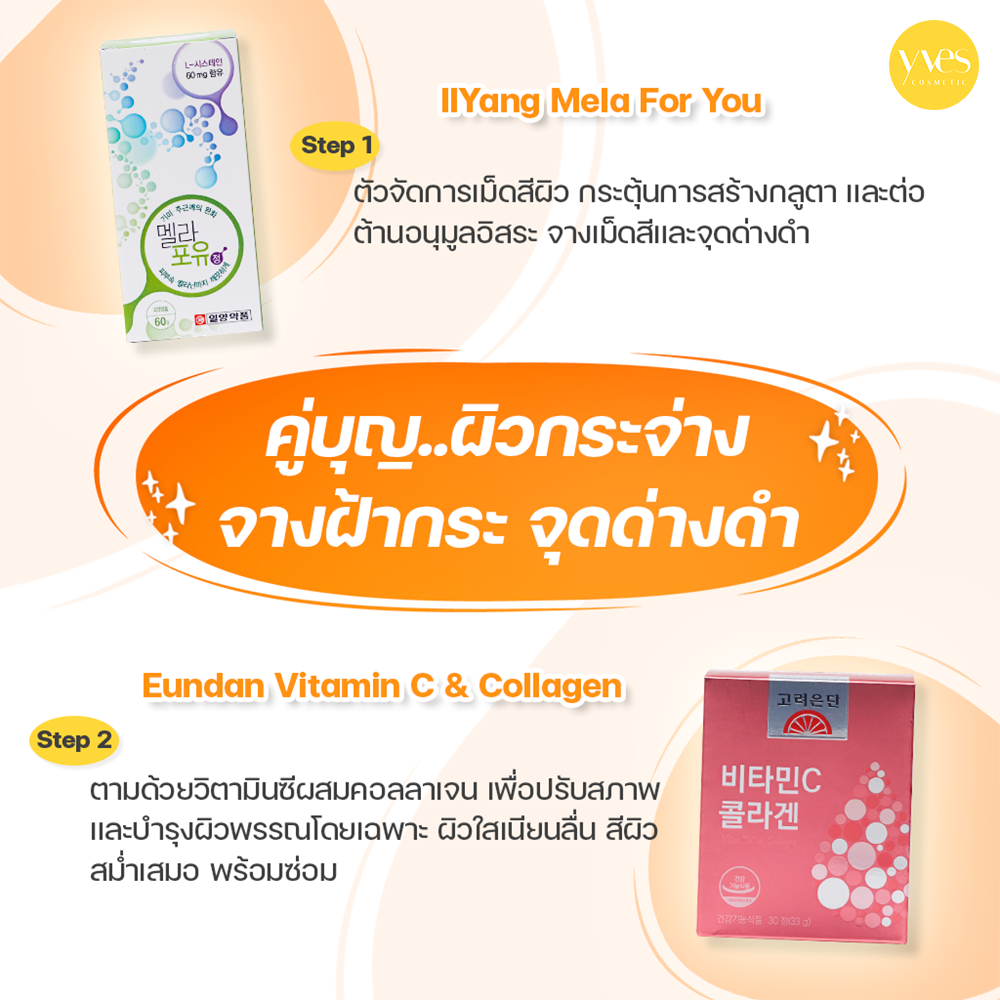 ใช้คู่กันผิวกระจ่างใส IlYang Mela For You และ Korea Eundan Vitamin C & Collagen